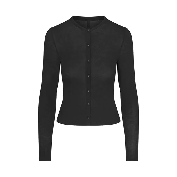 SKIMS Sheer Modal Cardigan | Onyx | Size XS - Picture 4 of 12